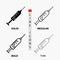 syringe, injection, vaccine, needle, shot Icon in Thin, Regular, Bold Line and Glyph Style. Vector illustration