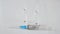 Syringe with the inscription Coronavirus vaccine,medical ampoules with a medicine for a viral disease,close-up,Covid-19 vaccine de