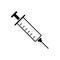 Syringe, line icon. Vaccine, injection, prevention, immunization, cure sign. Treatment for infection, virus. Vector