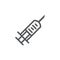 Syringe line icon on white background