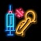 syringe man fear neon glow icon illustration