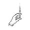 Syringe with medicine in hand sketch vector