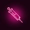Syringe neon icon. Elements of Medecine set. Simple icon for websites, web design, mobile app, info graphics