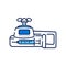Syringe pump line color icon. Infusion device concept. Intensive therapy. Sign for web page, mobile app