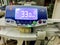 Syringe pump machine with monitor display show the number of the medicine