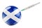 Syringe with Scottish flag. Vaccination in Scotland concept, 3D rendering