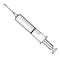 Syringe sketch doodle style vector illustration. Inoculate and cure diseases