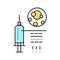 syringe for treat gout pain color icon vector illustration