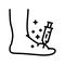 syringe treatment foot gout line icon vector illustration