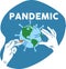 A syringe vaccinates planet earth as a symbol for pandemic disease vaccination