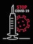 Syringe vaccine treatment covid 19, pandemic coronavirus, outbreak disease respiratory