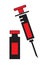 Syringe and vial bottle icon vector isolated in white background.