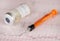 Syringe vial on electrocardiograph
