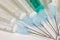 Syringes needles ready for use with needy patients