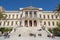 Syros capital of Cyclades Islands and the beautiful new Classic municipal building.Aegean sea,Cyclades islands,Greece.