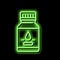 syrup pharmaceutical production neon glow icon illustration