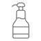 Syrup thin line icon, food and sweet, syrup bottle sign, vector graphics, a linear pattern on a white background.