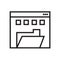 System backup icon, folder in browser vector