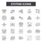 System line icons, signs, vector set, linear concept, outline illustration