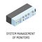 System management of monitors isolated electronic portable device