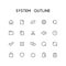 System outline icon set