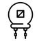 System resistor icon, outline style