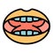 System tonsillitis icon color outline vector