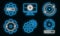 System update icons set vector neon