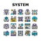 System Work Process Collection Icons Set Vector