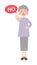 Systemic vector illustration of grandmother to say NO