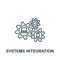 Systems Integration icon. Line simple Industry 4.0 icon for templates, web design and infographics