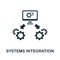 Systems Integration icon. Monochrome sign from industry 4.0 collection. Creative Systems Integration icon illustration