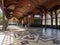 Szczawno-Zdroj, Poland - April 13, 2022: The historic building of the mineral water pump room with a walking hall. Spa town