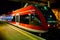 Szczecin, Poland - November 28, 2016:High-speed train intercity red standing on the station platform.