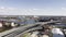 Szczecin, Poland top view of the city. Landscape of the city Drone aerial old town from the bird's eye view. Visible