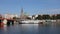 Szczecin. view of the wharf, castle and historical architecture of the city