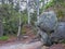 Szczeliniec, Stolowe Mountains Poland, Angel face in rock, Geological rock forms, Travel between rock forms