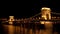 Szechenyi Chain bridge in Budapest at night