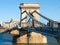 Szechenyi Chain Bridge over Danube River in Budapest, Hungary