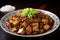 Szechuan-style mapo tofu with a side of rice