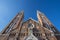 Szeged cathedral seen from the bottom in the end of afternoon, in summer. This cathedral Szegedi Dom is one of the symbols of Sz