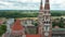 Szeged, Hungary - 4K drone flying above the Votive Church and Cathedral of Our Lady of Hungary Szeged Dom