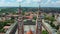 Szeged, Hungary - 4K drone flying in between the towers of the Votive Church and Cathedral of Our Lady of Hungary Szeged Dom