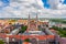 Szeged, Hungary - Aerial panoramic view of the Votive Church and Cathedral of Our Lady of Hungary Szeged Dom on a summer day