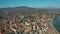 Szentendre, Hungary - 4K flying around the Saint John the Baptist`s Parish Church and the Belgrade Serbian Orthodox Cathedral