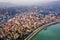 Szentendre, Hungary - Aerial skyline view of Szentnedre, the lovely riverside town in Pest County