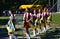 Szolnok Majorettes and dancers with flags Hungary