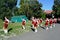 Szolnok Majorettes and dancers with flags Hungary