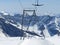 T-bar ski lift Platter - Button lift or TÃ©lÃ©ski Ã  archets Ã  sellettes - Glacier 3000, Les Diablerets - Switzerland