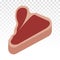 T-bone beef steak foods flat icon for apps and website